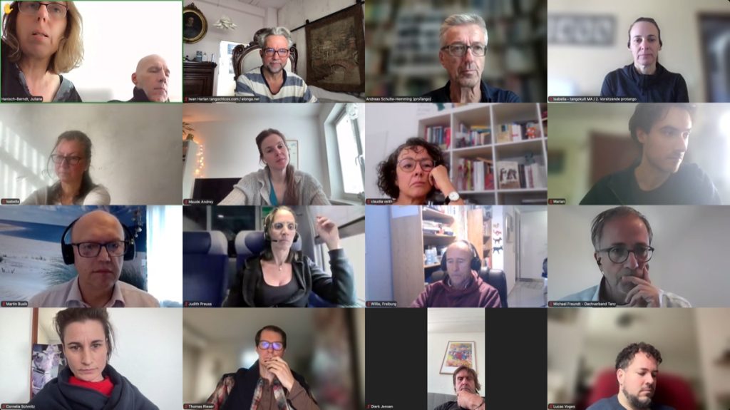 Teilnehmende des TangoThemenTischs #3 per Zoom